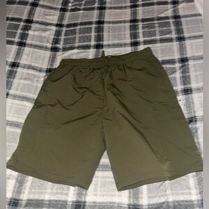 Men's Olive Green Performance Shorts